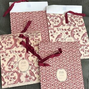 Sézane Red and Cream Gift Bags